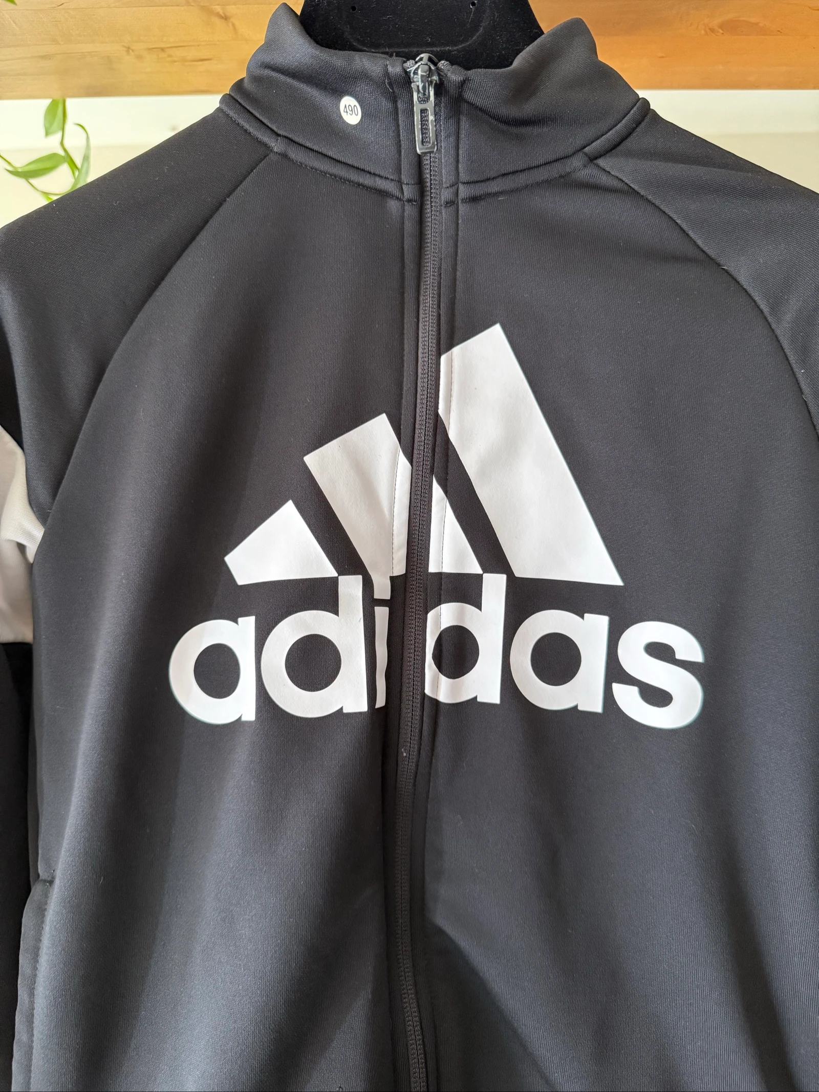 Veste Adidas Criança 9-10 Anos 140 Preta & Branca com Zíper – Muito Bom Estado – photo 3